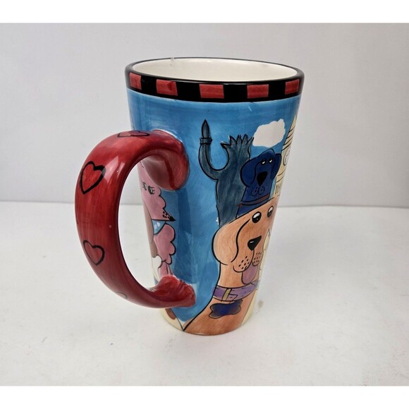 Dogzilla Dogs Tall Mug World Landmarks Candace Reiter 2001 Vintage 6.5" - Picture 8 of 12